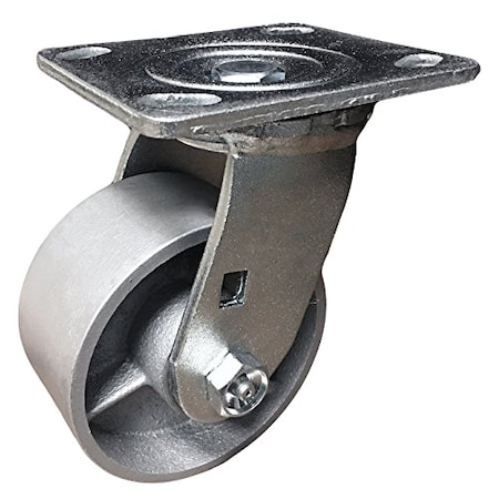 Casterhq 4" Heavy Duty Swivel Caster, 4" Semi Steel Cast Iron Wheel, Brand STL-4M7